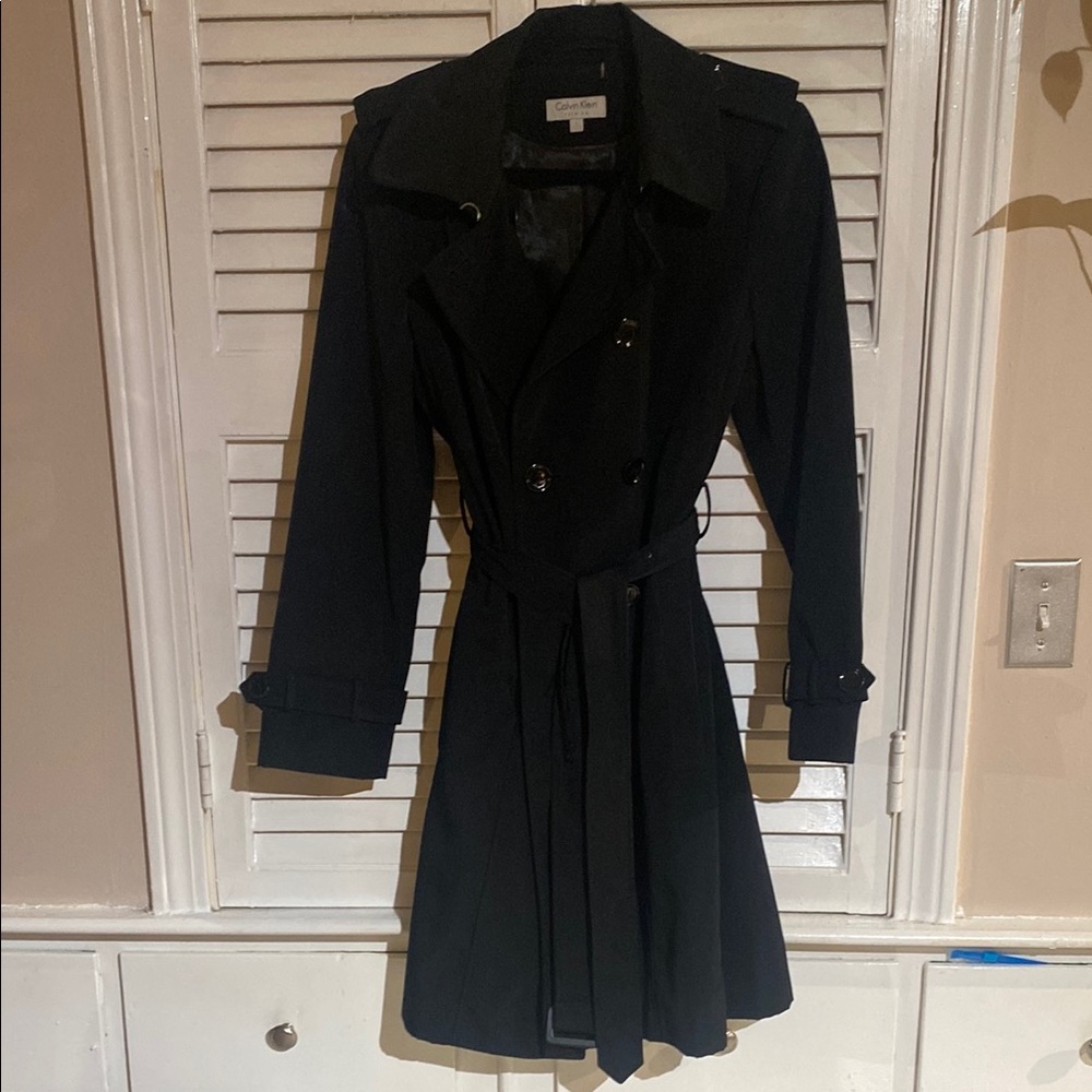 Calvin Klein Elegant Black Trench Coat